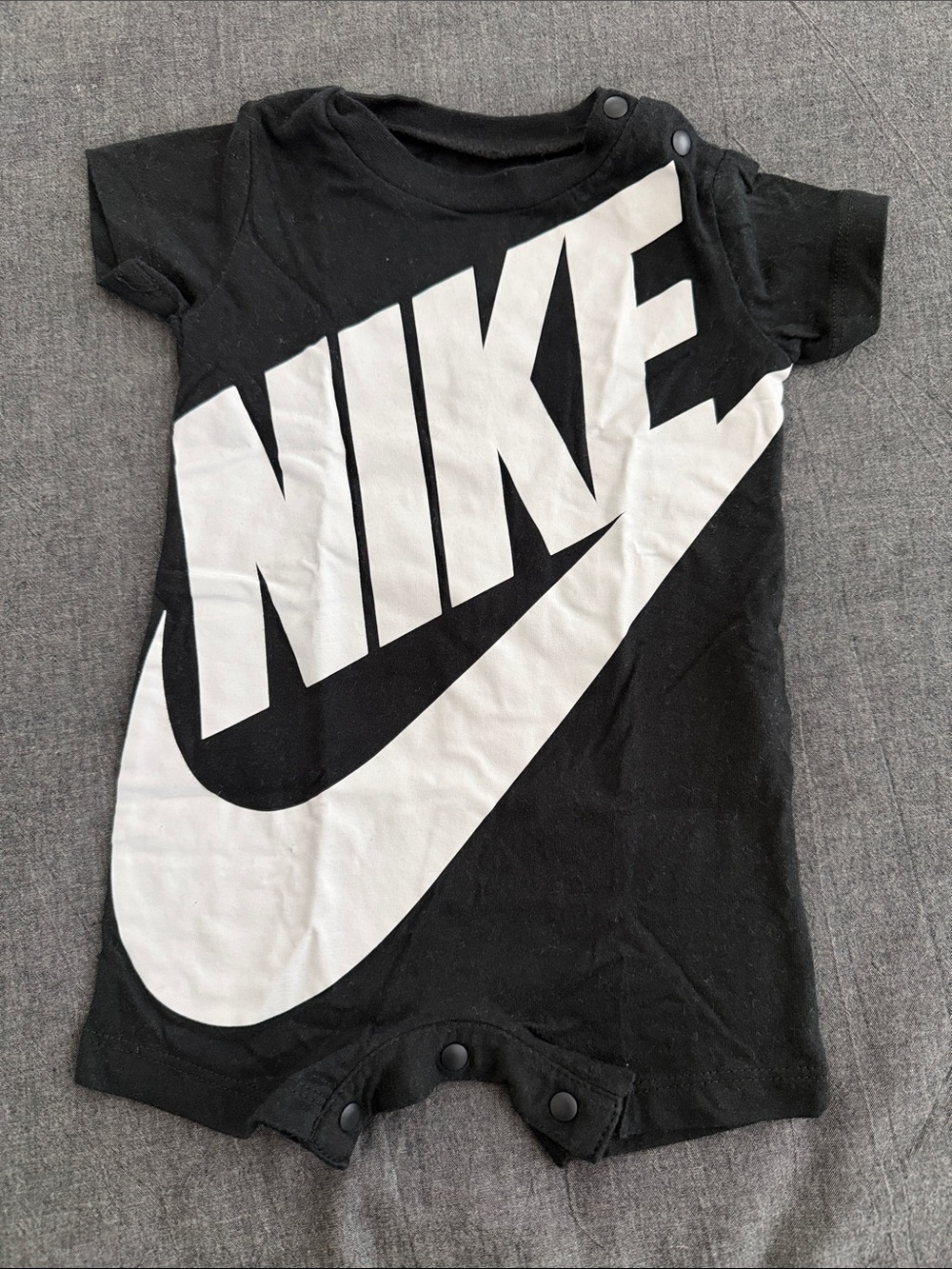Nike Black and White Infant romper with Bold Logo